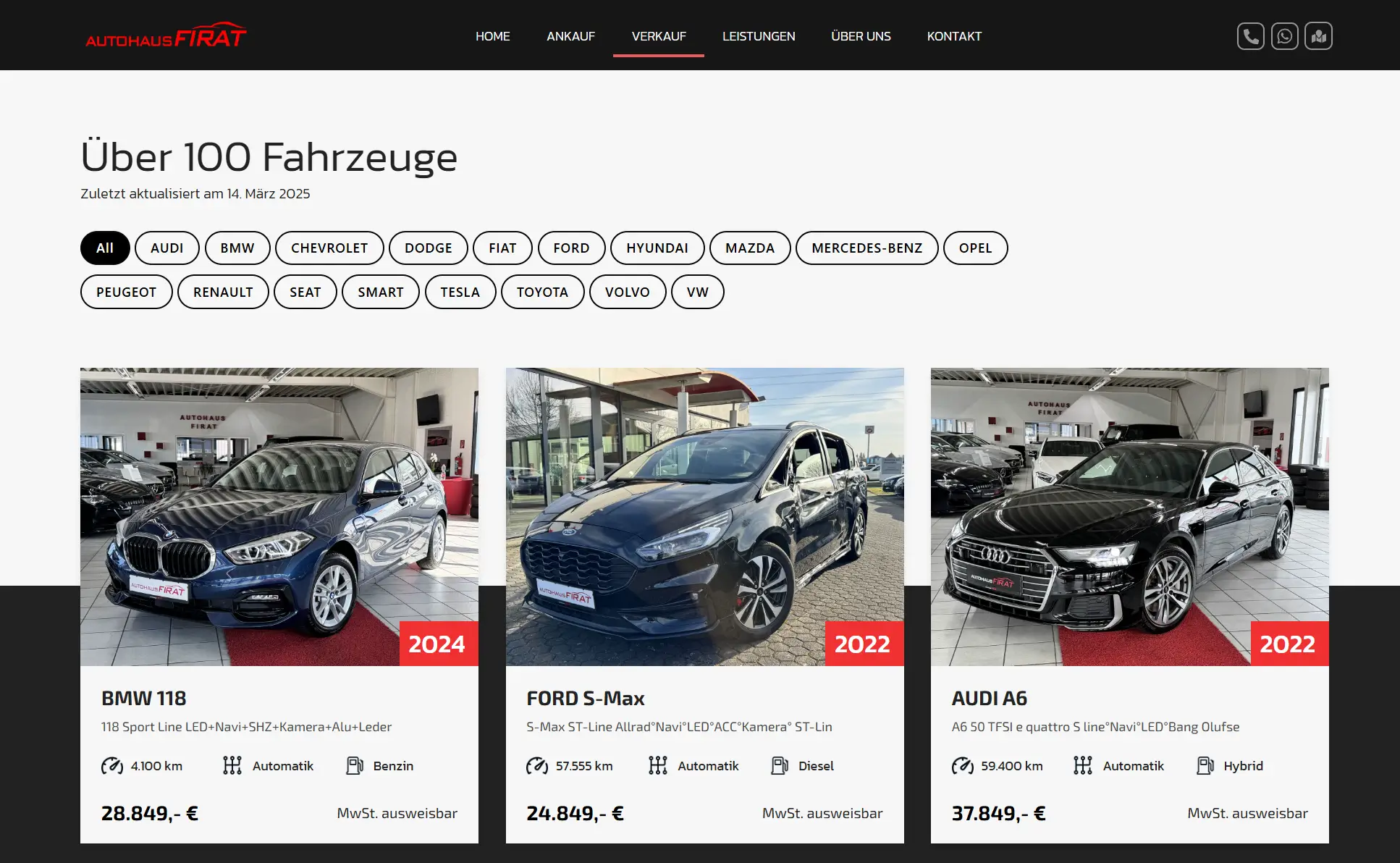 Autohaus Webseite